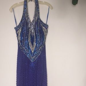 VGUC fully beaded formal gown